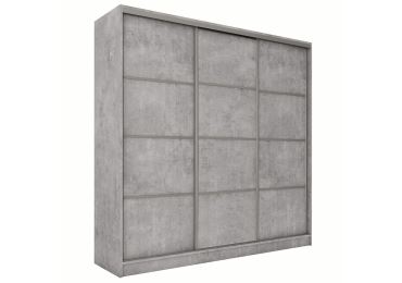Šatní skříň LITOLARIS 200 bez zrcadla, se 4 šuplíky a 2 šatními tyčemi, beton