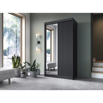 Šatní skříň LOTIS II se zrcadlem, černá