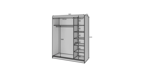 Šatní skříň LOTIS III, černá