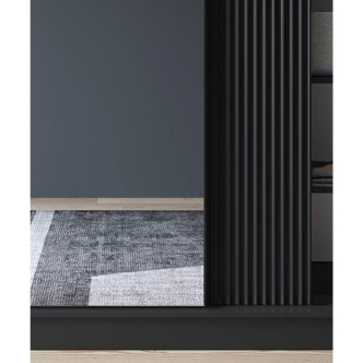 Šatní skříň LOTIS III se zrcadlem, černá