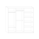 Šatní skříň MELROSE 4 D se zrcadlem, craft tobaco/craft tobaco/craft bílý, 5 let záruka