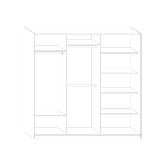 Šatní skříň MELROSE 4 D se zrcadlem, craft tobaco/craft tobaco/craft bílý, 5 let záruka