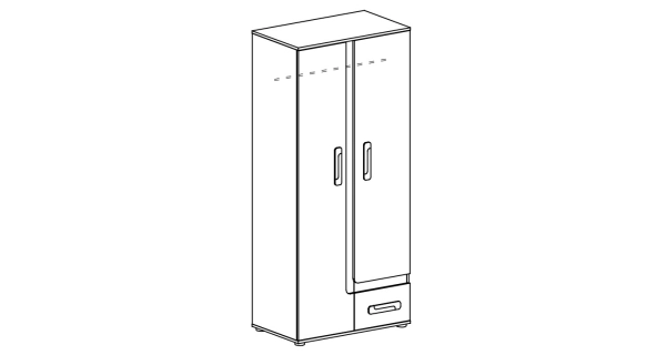 Šatní skříň ORAKI I, antracit/bílá