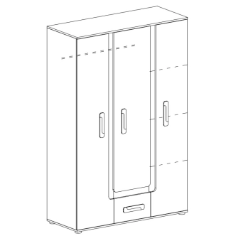 Šatní skříň ORAKI XIX, dub jasný/bílá