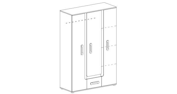 Šatní skříň ORAKI XIX, dub jasný/bílá