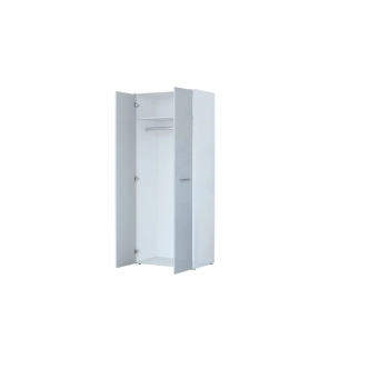 Šatní skříň PLACIDO, bílá/bílý lesk