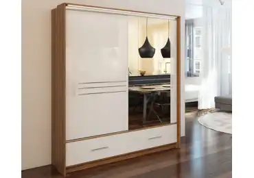 Šatní skříň RANETE, bílá/švestka 