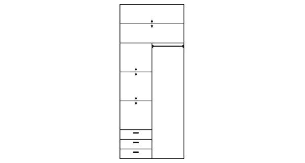 Šatní skříň RANGALA se zrcadlem, olše, 5 let záruka