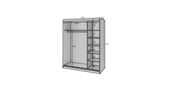Šatní skříň RISOLUTO III, dub artisan/černý mat