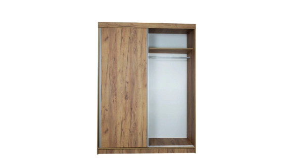 Šatní skříň ROSINA 150 cm s jedním zrcadlem, dub craft zlatý