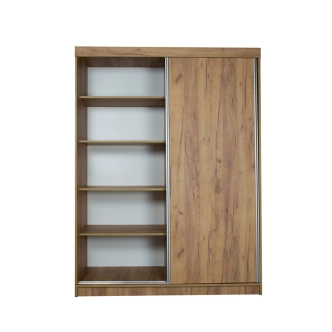 Šatní skříň ROSINA 150 cm s jedním zrcadlem, dub craft zlatý