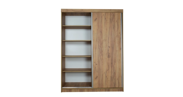 Šatní skříň ROSINA 150 cm s jedním zrcadlem, dub craft zlatý