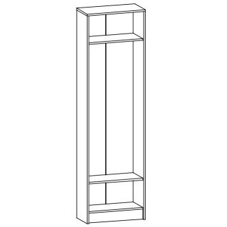 Šatní skříň RUBROTIC, dub sonoma/bílá