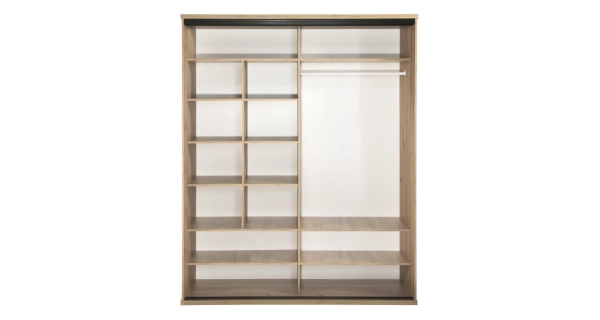 Šatní skříň s posuv. dveřmi FRAGILIS 1, dub artisan/černá