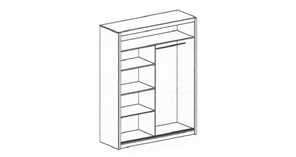 Šatní skříň s posuvnými dveřmi SARON 180, bílá