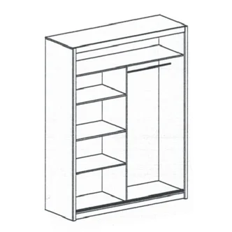 Šatní skříň s posuvnými dveřmi SARON 180, dub sonoma