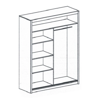 Šatní skříň s posuvnými dveřmi SARON 180, dub sonoma