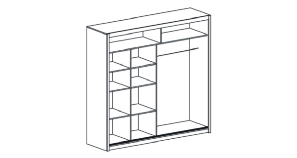 Šatní skříň s posuvnými dveřmi SARON 203, černá