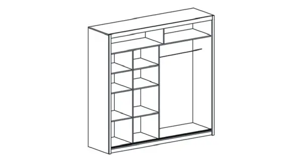 Šatní skříň s posuvnými dveřmi SARON 203, dub sonoma