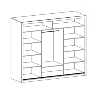 Šatní skříň s posuvnými dveřmi SARON 250, černá