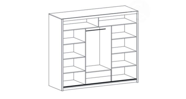 Šatní skříň s posuvnými dveřmi SARON 250, černá