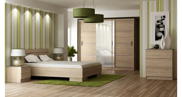 Šatní skříň s posuvnými dveřmi SARON 250, dub sonoma