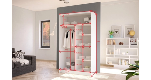 Šatní skříň s posuvnými dveřmi SILVERIO I, černý mat