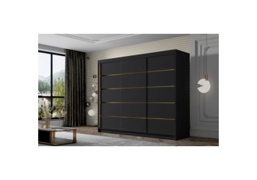Šatní skříň s posuvnými dveřmi TUCSON VII bez zrcadla, černá