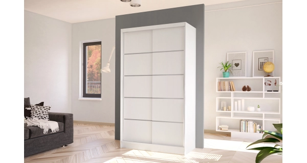 Šatní skříň s posuvnými dveřmi UBERTO IV, bílá