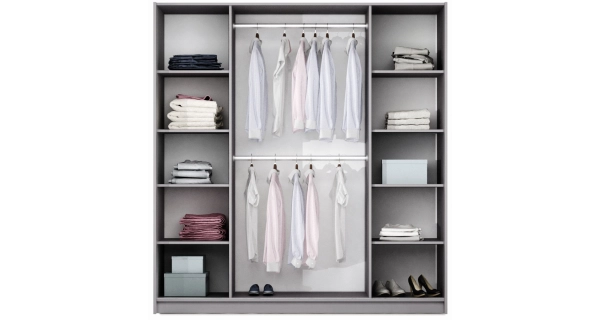 Šatní skříň SAMESTI A, bílá/bílá