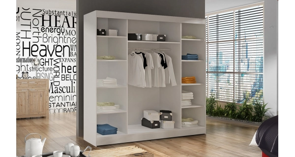 Šatní skříň se zrcadlem HEMIS III, černá