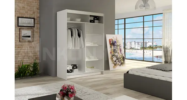 Šatní skříň se zrcadlem LAUCO II, černá