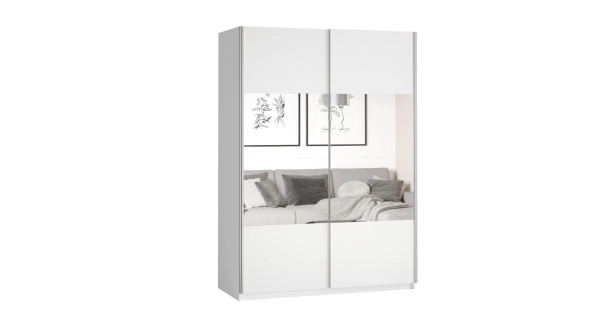 Šatní skříň se zrcadlem MAGGIE 120, bílá