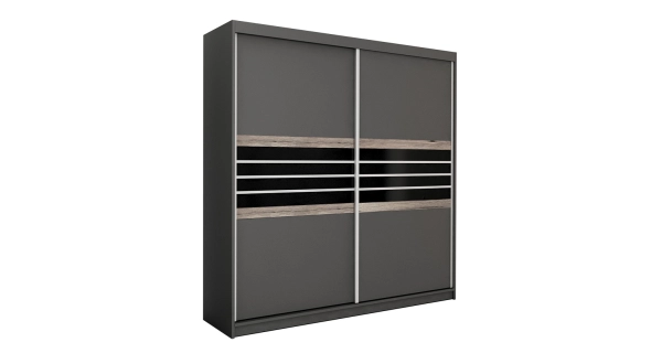 Šatní skříň SHOKIN 203, láva/černá