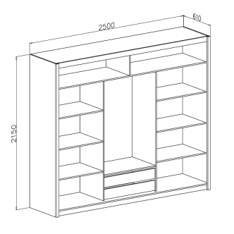 Šatní skříň SLIGO, bílá