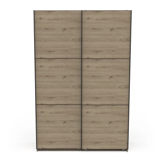 Šatní skříň SOLGAR s posuvnými dveřmi, dub royal/černá