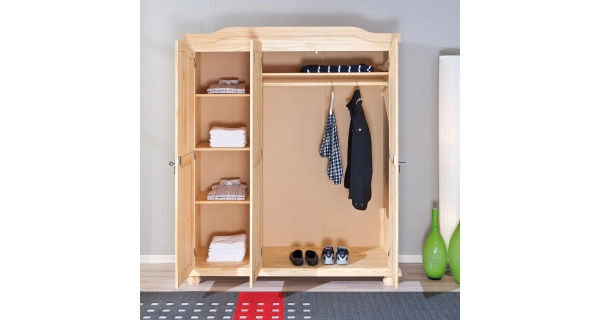 Šatní skříň STEERE, masiv borovice