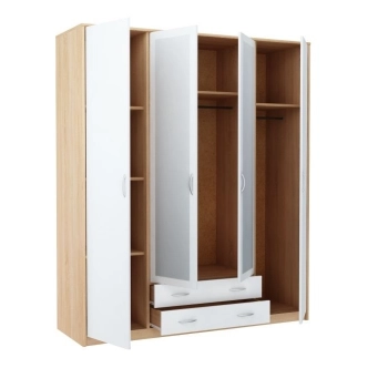 Šatní skříň SWAUN 4, dub sonoma/bílá