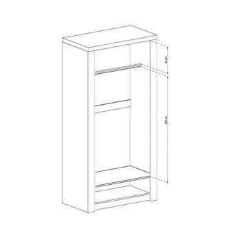 Šatní skříň SWED 2D1S, jasan bílý