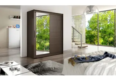 Šatní skříň TABARI VI, choco/zrcadlo