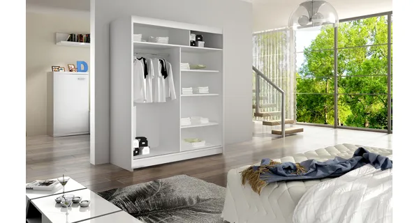 Šatní skříň TABARI X, trufla/zrcadlo