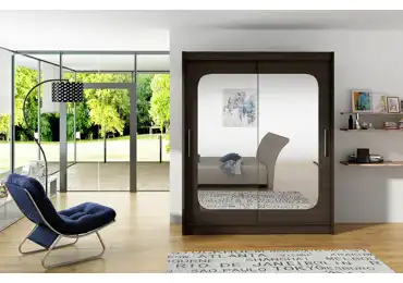 Šatní skříň TABARI XII, choco/zrcadlo