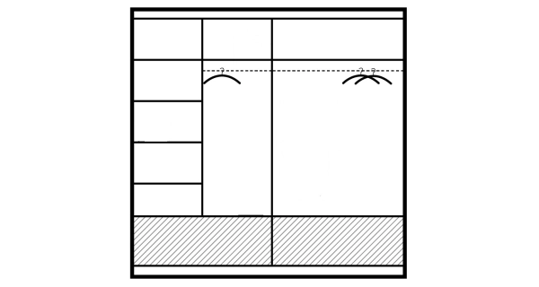 Šatní skříň WARDANE 203, bílá s LED