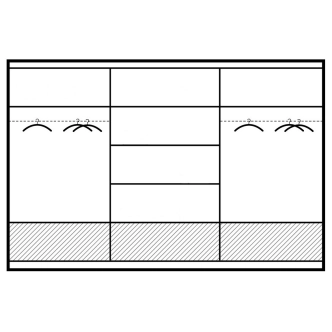 Šatní skříň WARDANE 250, bílá s LED