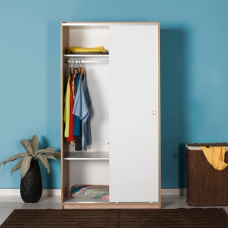 Šatní skříň WATZMANN, dub sonoma/bílá DOPRODEJ