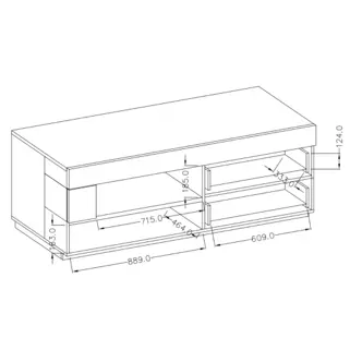 SCHIAHOT televizní stolek 2S1V, bílá/bílý lesk/dub wotan
