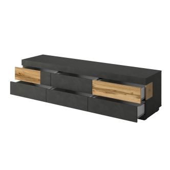 SCHIAHOT televizní stolek 6S, matera/dub wotan