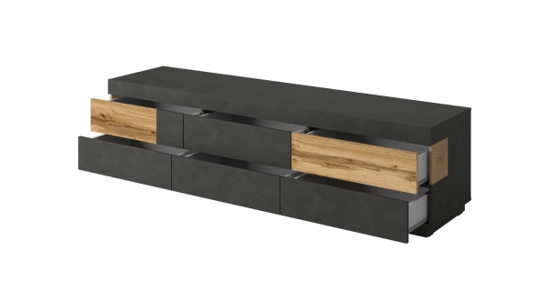 SCHIAHOT televizní stolek 6S, matera/dub wotan