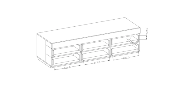 SCHIAHOT televizní stolek 6S, matera/dub wotan