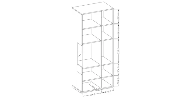 SCHIAHOT vitrína 2D, levé provedení, matera/dub wotan